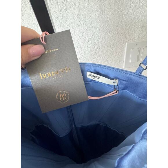 House of CB | BLUE | Olivette Satin Corset Maxi Dress - Picture 8 of 8